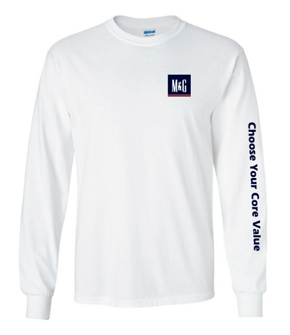 M&G - 100% Cotton Long Sleeve Tee, Made in the USA