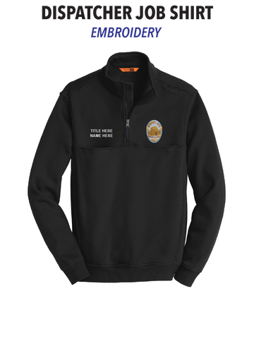 Atascadero Police - Men's (Embroidered) 1/2-Zip Job Shirt -DISPATCHER-