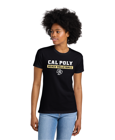 Beach Volleyball Block Logo Ladies T-Shirt