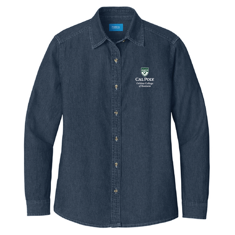 Cal Poly OCOB - Women's Long Sleeve Denim Shirt
