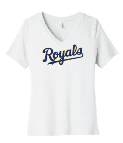Mission College Prep - Women's Front Logo Royals V-Neck