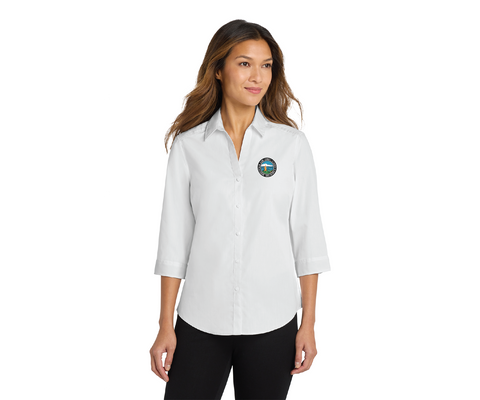 County of SLO Clerk-Recorder Women's 3/4-Sleeve Poplin Shirt